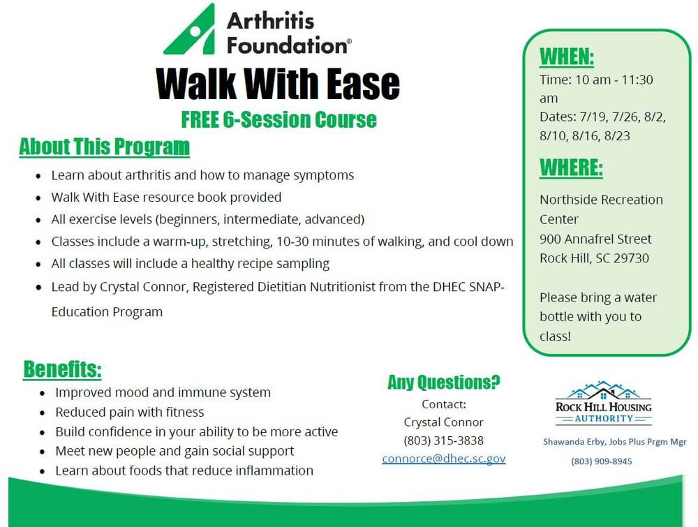 Walk with ease flyer - all content as listed above.