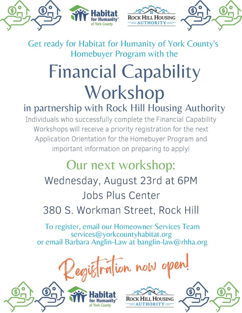 Habitat for Humanity Financial Capability Workshop flier. Information on the flier is in the above post. 