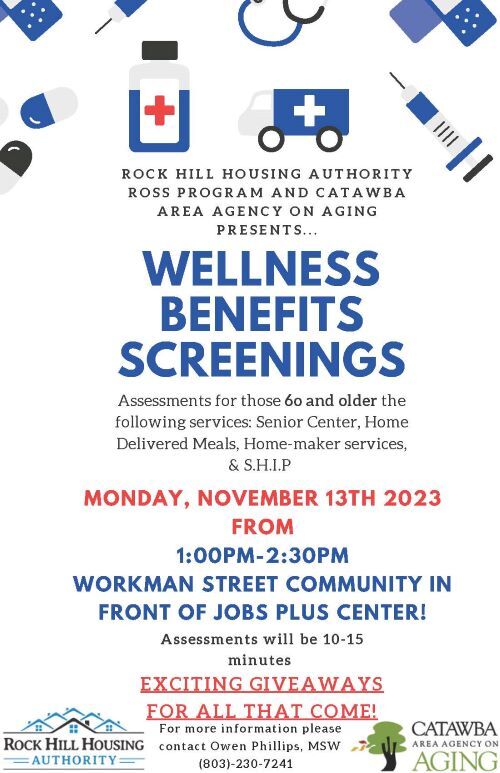 Wellness benefit screenings flyer, all information on this flyer is in the above text. 
