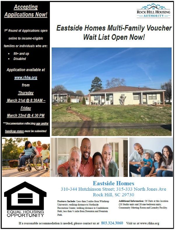 Eastside Homes Wait List Ad. All information from this ad is listed above.