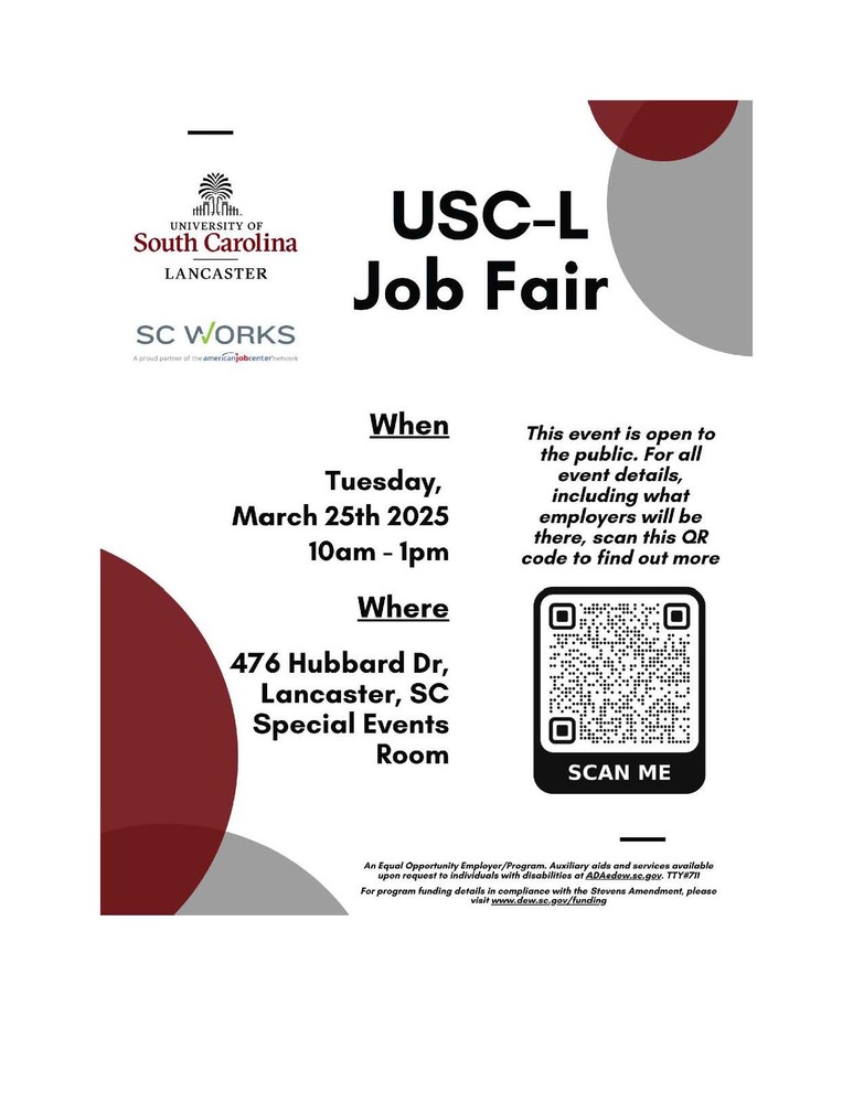 RHHASC - USC Job Fair flyer. All information in this flyer is typed out above.