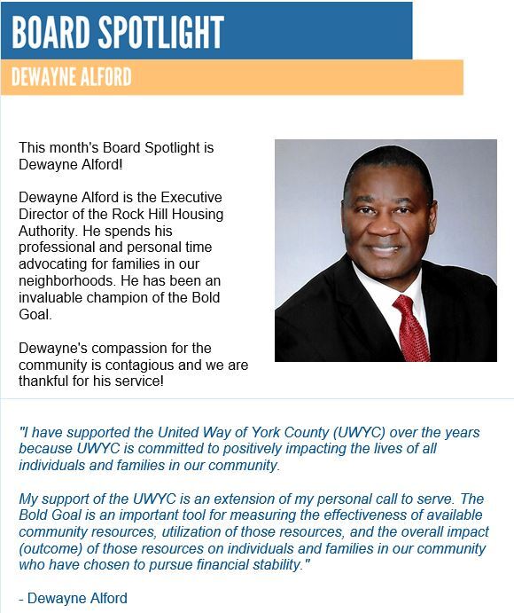 United Way Board Spotlight on Dewayne