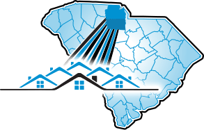 Map showing the location of Rock Hill in South Carolina