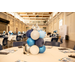  Balloon table decorations in the center of a table.  